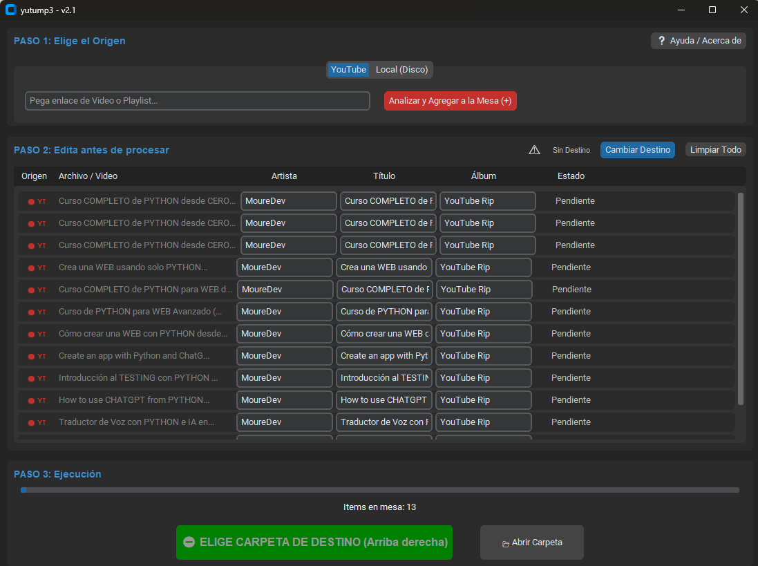 Adiós a los MP3 desordenados: Presentamos yutump3, la suite de gestión musical definitiva